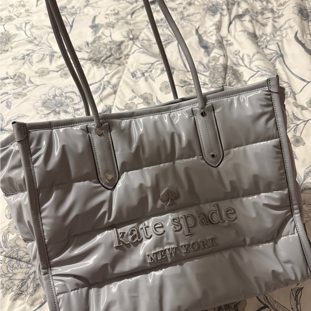 Kate Spade Shiny Gray Tote Bag